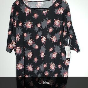 LuLaRoe Irma Tunic Small Floral Black NEW